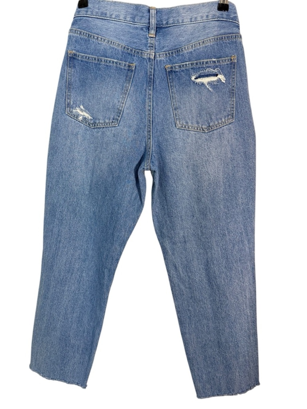 Free People We The Free Distressed Button Fly Jeans High Rise Cropped Size 27 - Picture 3 of 9